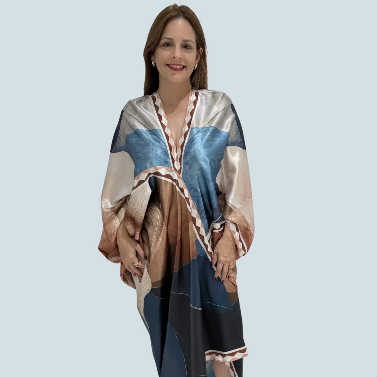 eBoutike Dress Printed Draped Kaftan Maxi Dress