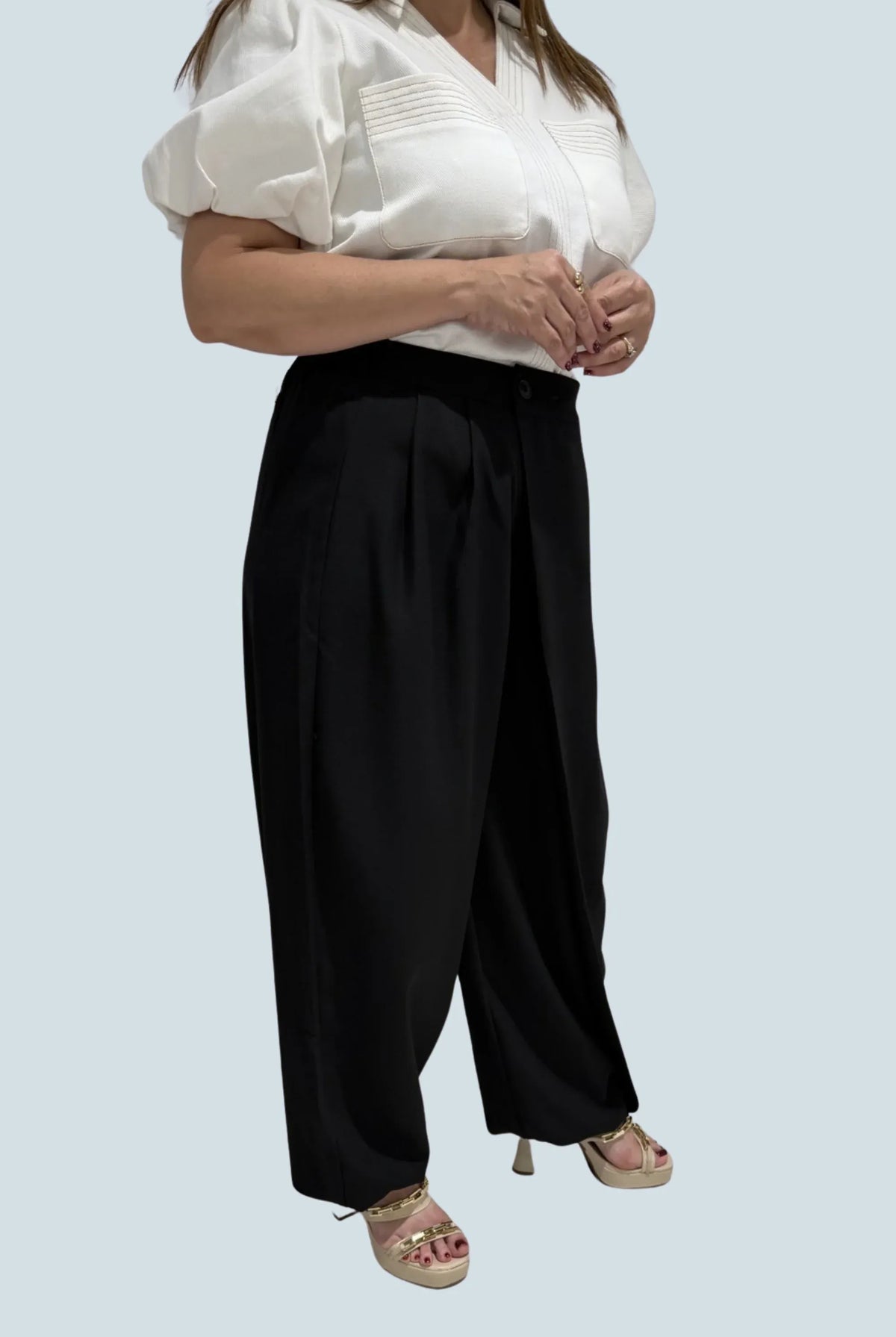 eBoutike Bottom Wrap Front Balloon Woven Pants