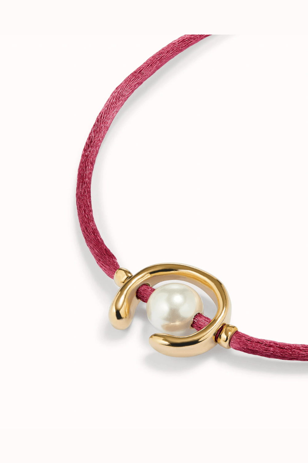 UNOde50 Bracelet Mauve cord bracelet with a pearl