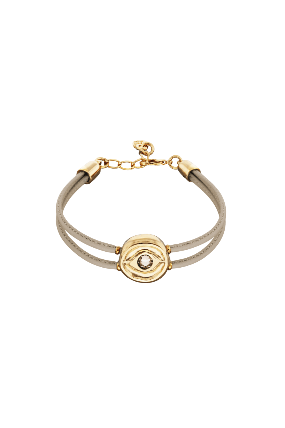 UNOde50 Bracelet Double leather birthstone bracelet with eye