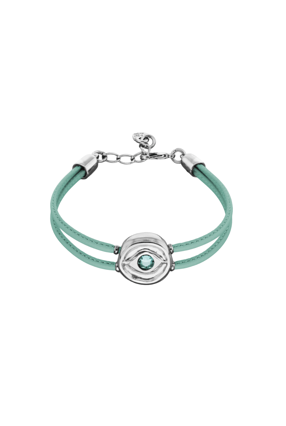 UNOde50 Bracelet Double leather birthstone bracelet with eye