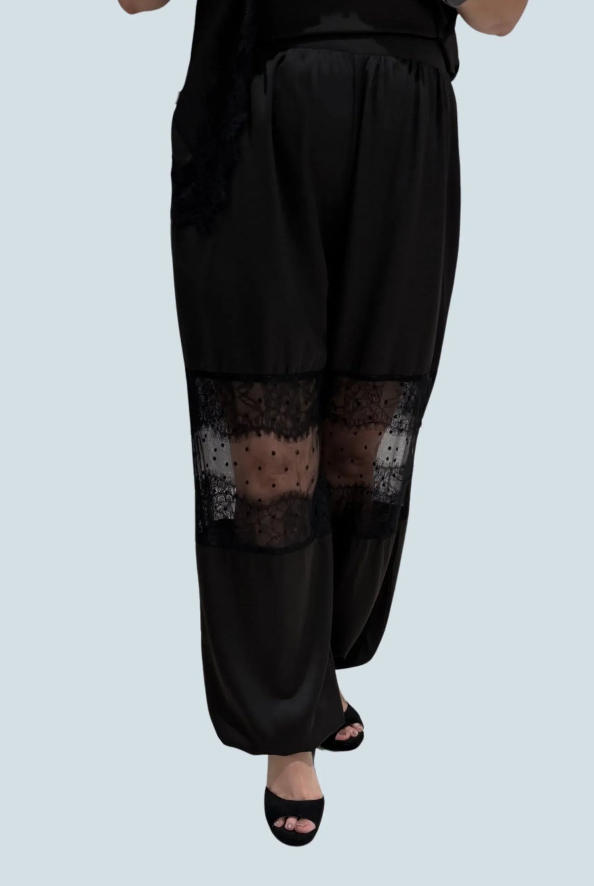 eBoutike Bottom Satin Balloon Pants Black / S
