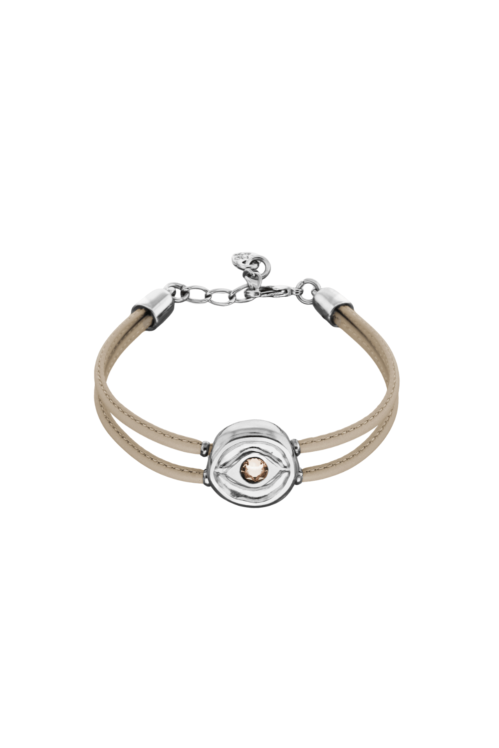 UNOde50 Bracelet Double leather birthstone bracelet with eye