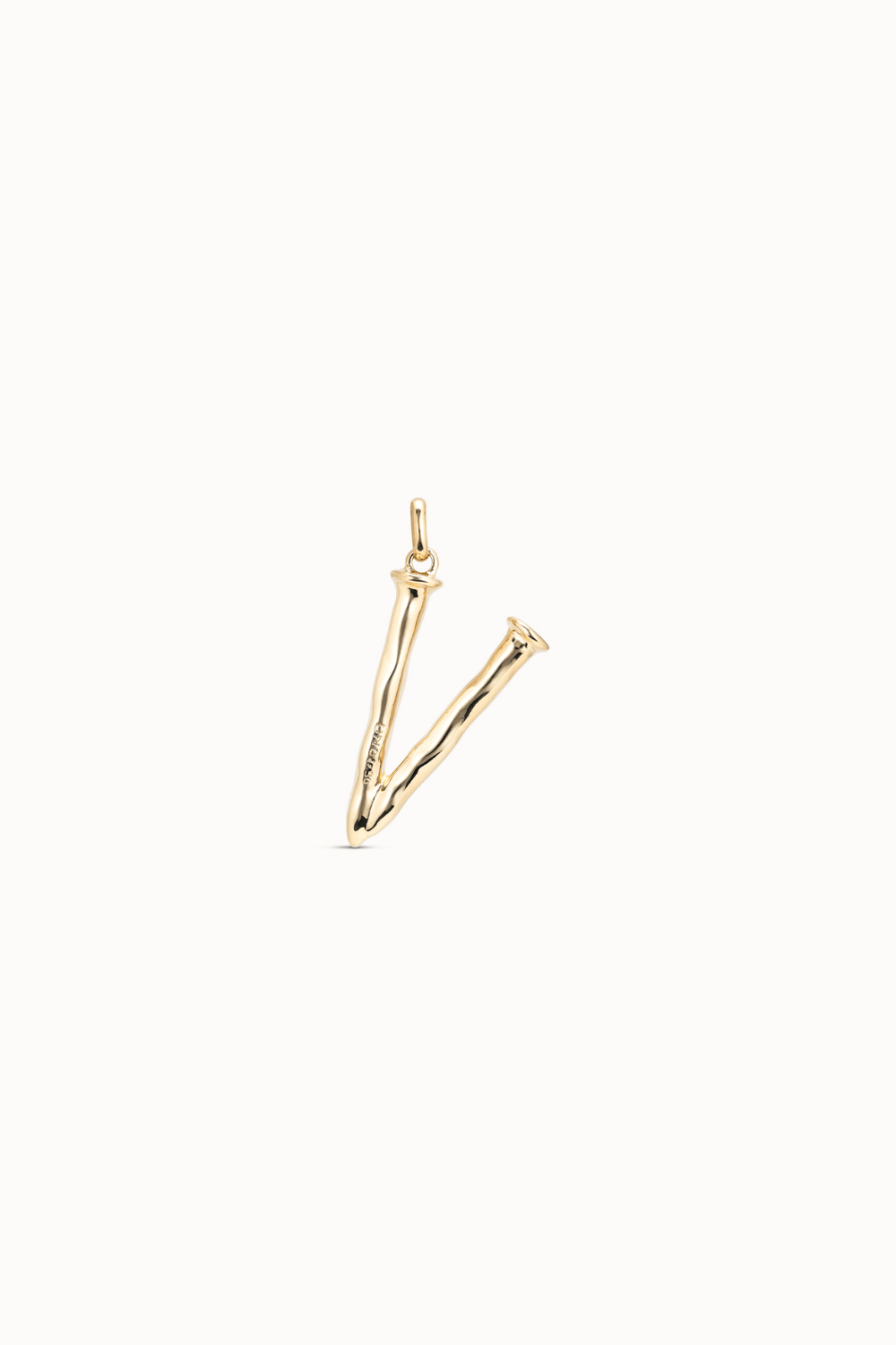 UNOde50 Charms & Pendants 18K gold-plated letter V pendant
