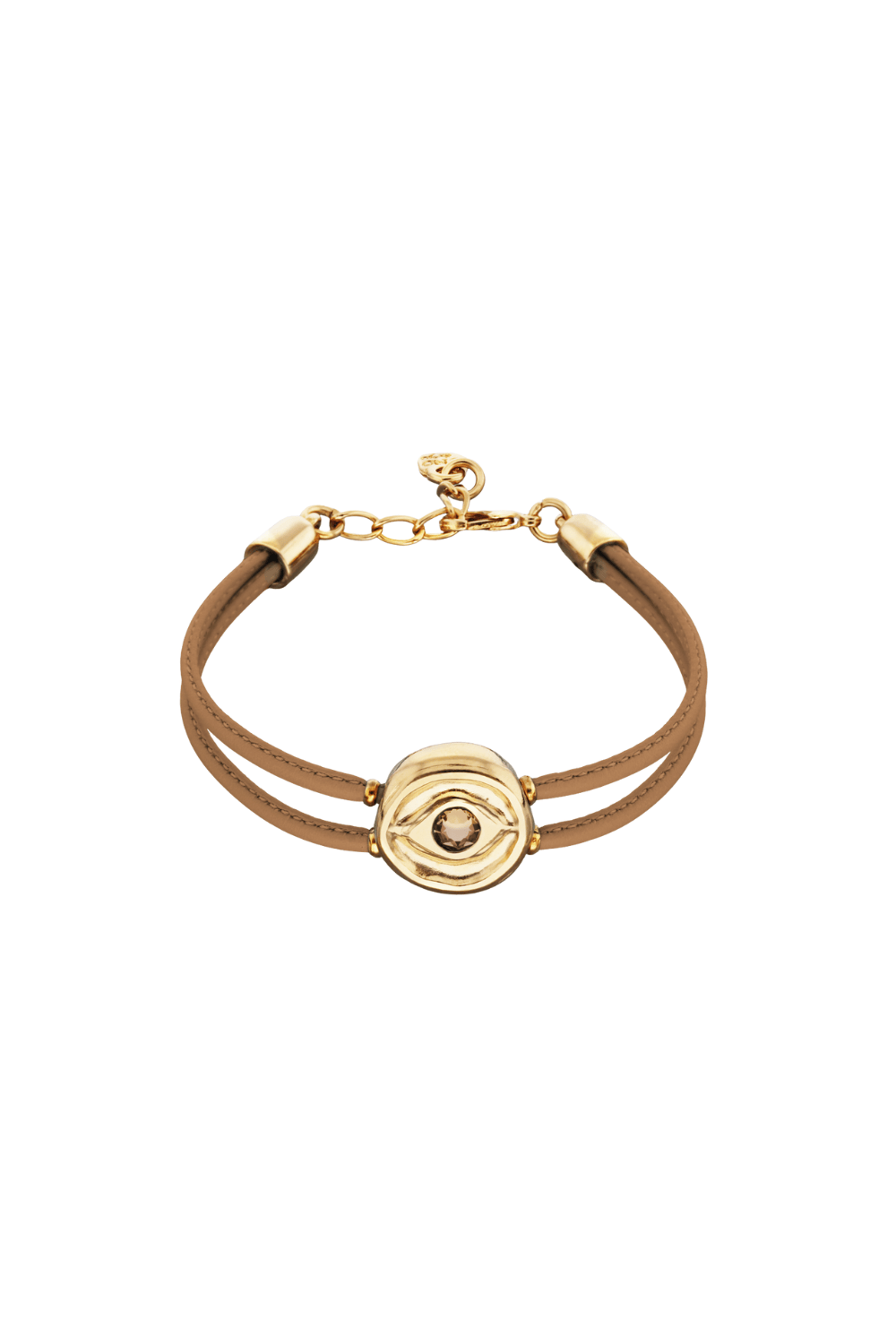 UNOde50 Bracelet Double leather birthstone bracelet with eye