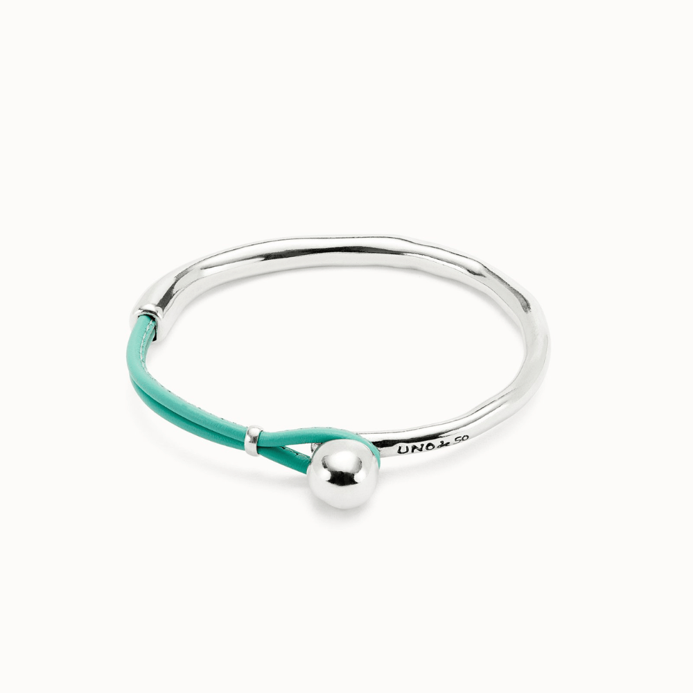 UNOde50 Bracelet Sterling silver-plated bracelet with leather