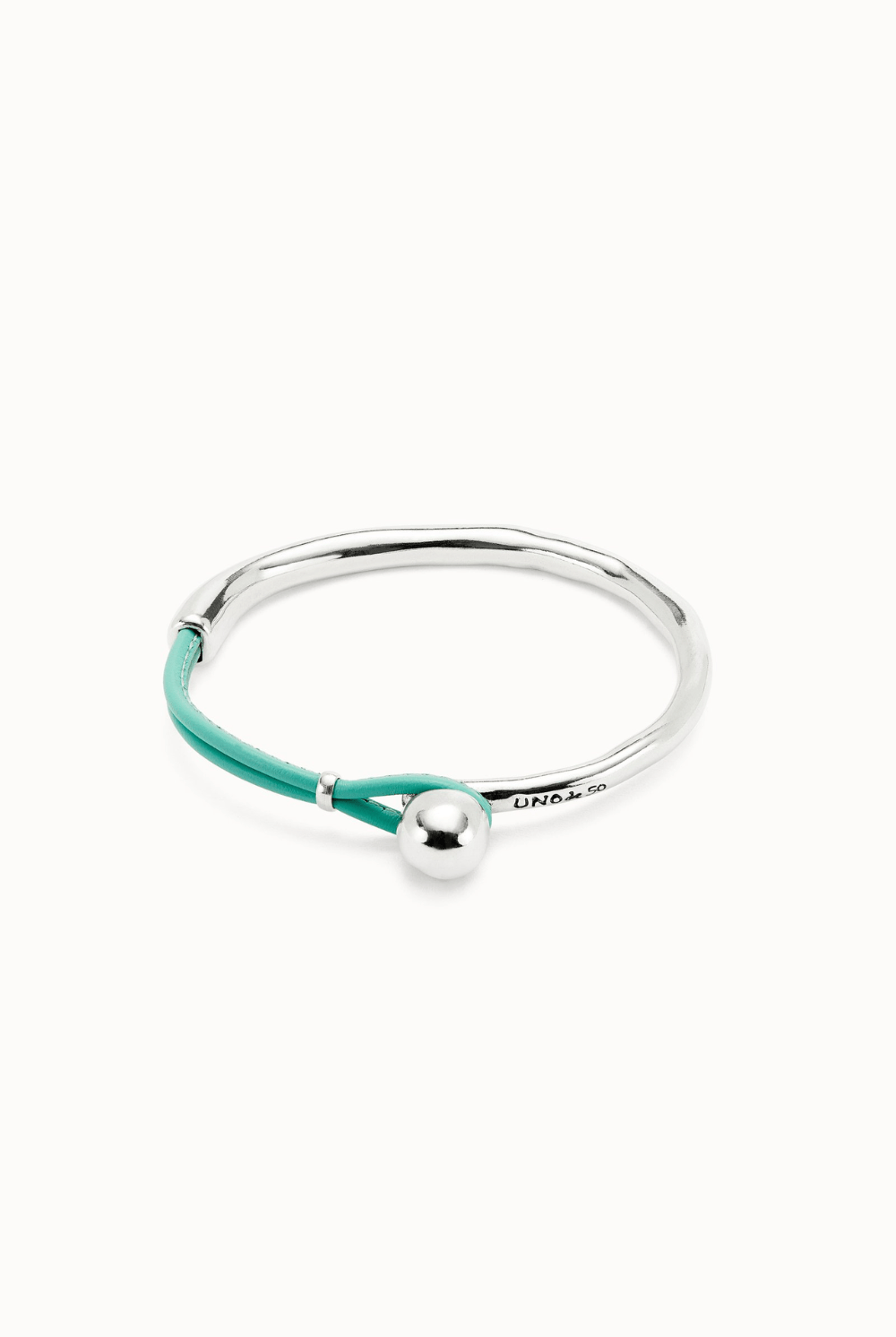 UNOde50 Bracelet Sterling silver-plated bracelet with leather