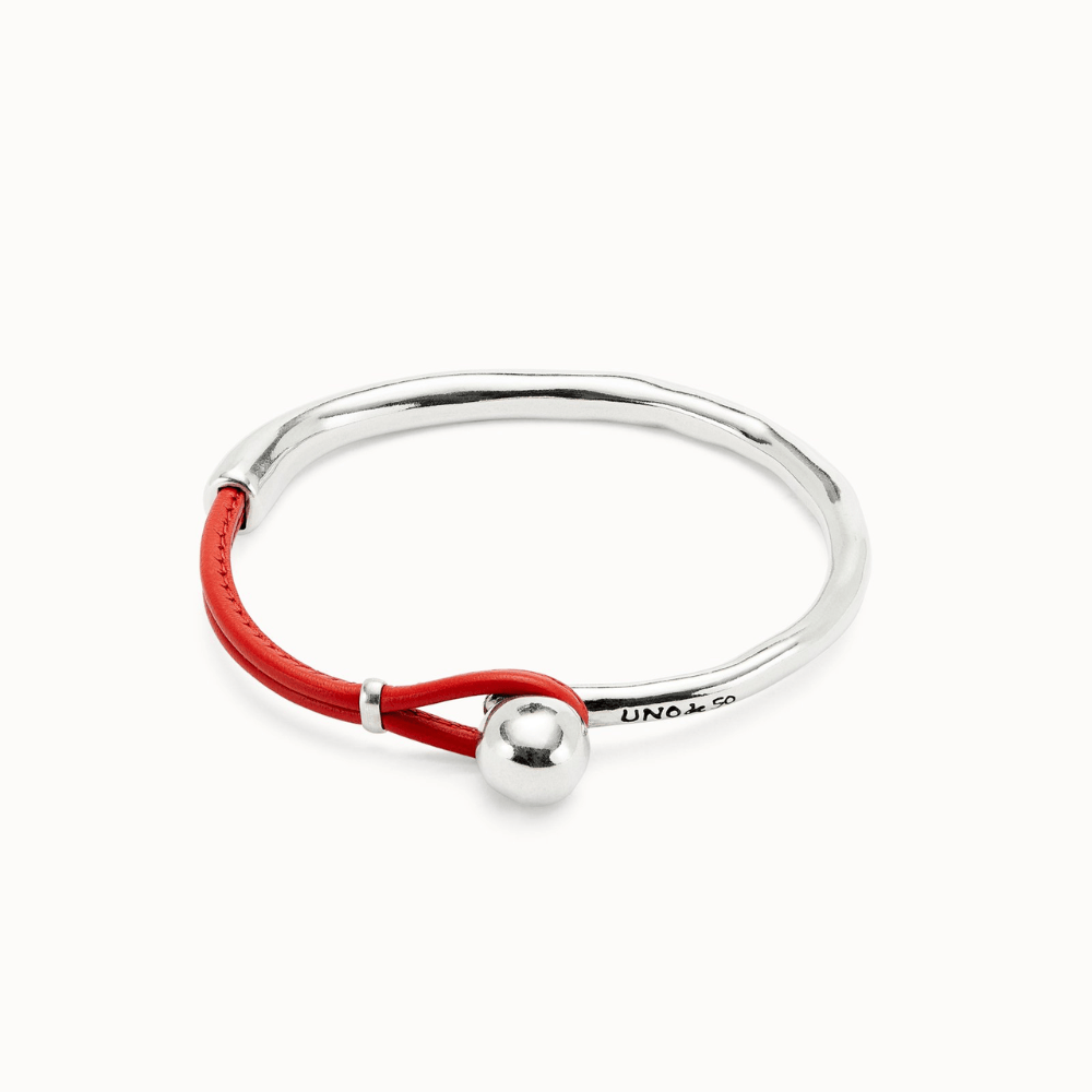 UNOde50 Bracelet Sterling silver-plated bracelet with leather