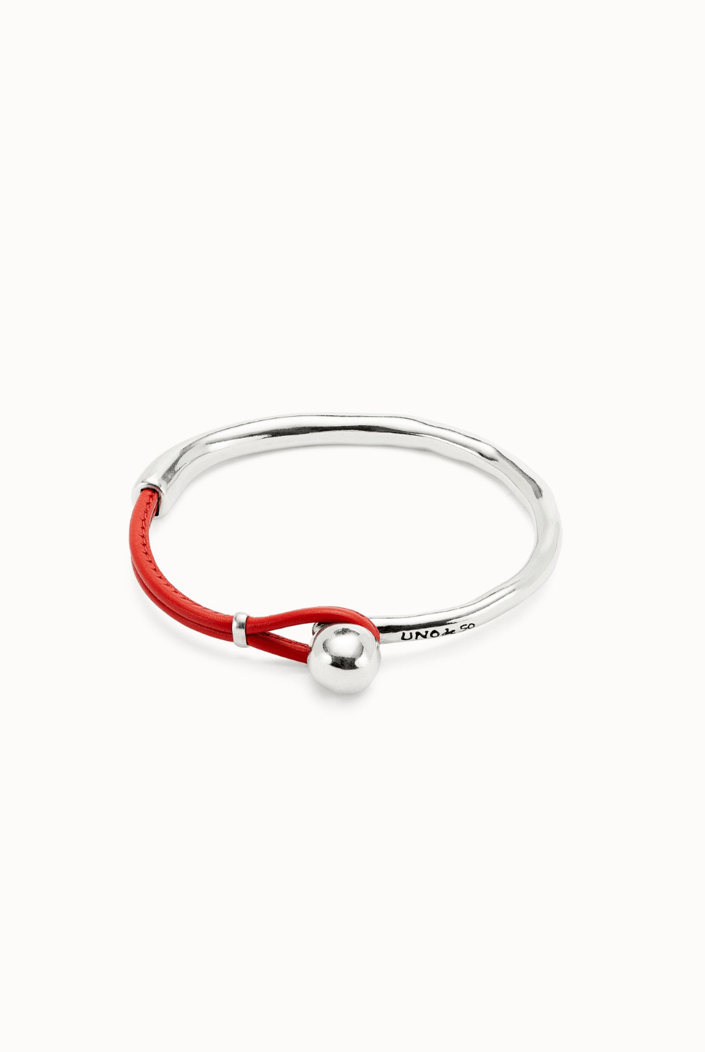 UNOde50 Bracelet Sterling silver-plated bracelet with leather