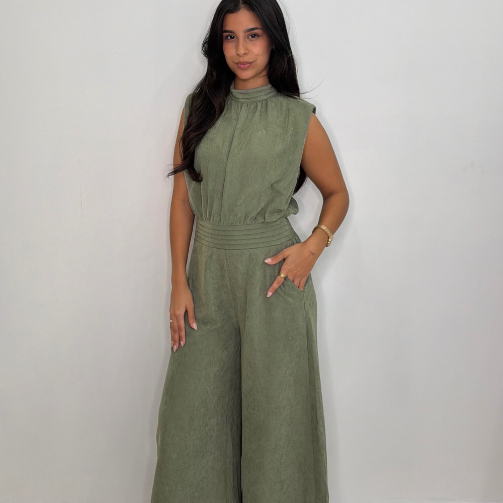 High Neck Waist Jumpsuit