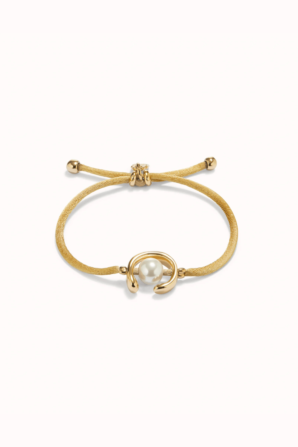 UNOde50 Bracelet Camel cord bracelet with a pearl