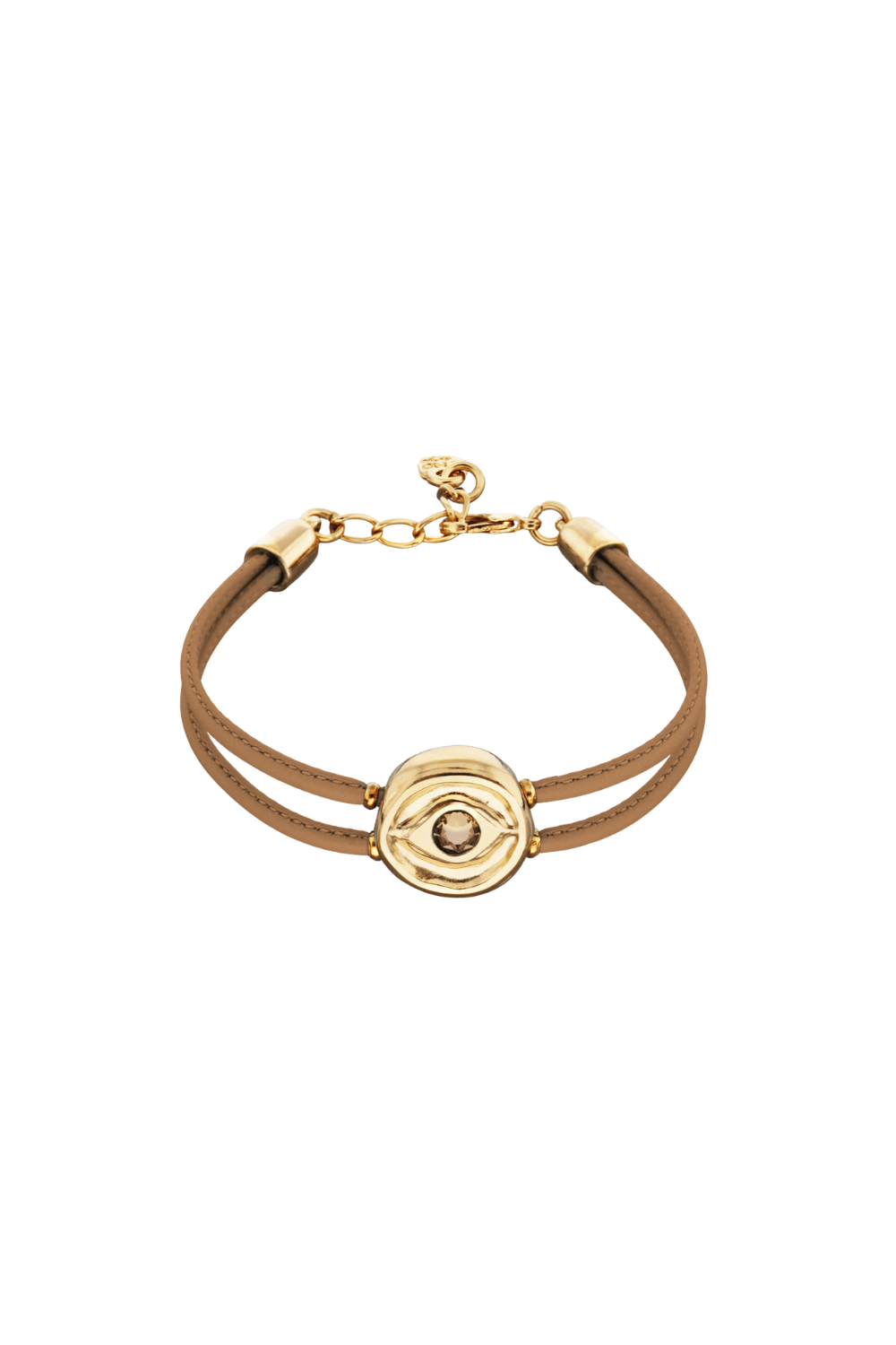 UNOde50 Bracelet Double leather birthstone bracelet with eye
