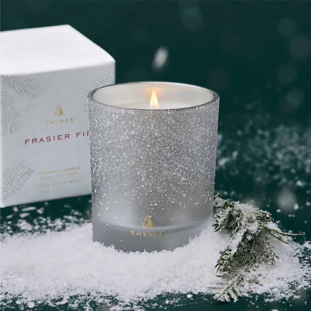 Thymes Fragance Frasier Fir Flocked Votive Candle