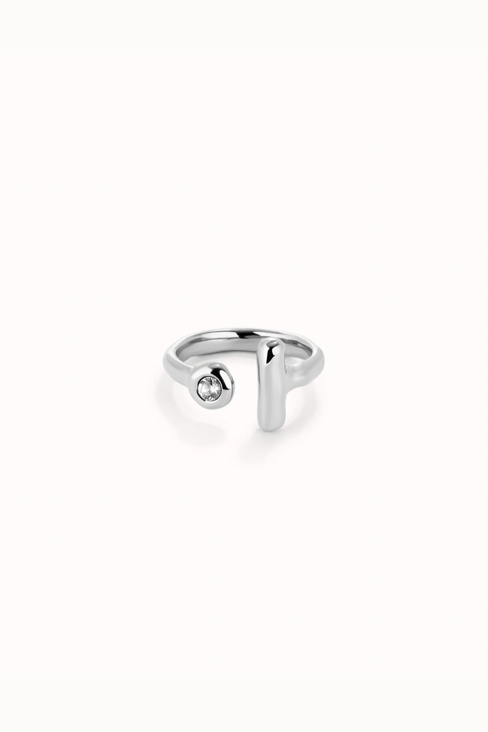 UNOde50 Ring Open ring with white topaz