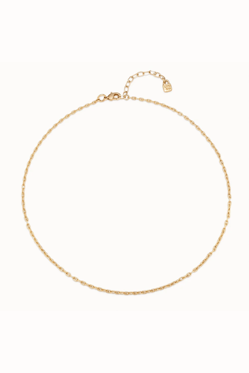 UNOde50 Necklace 18K gold-plated short link chain 5
