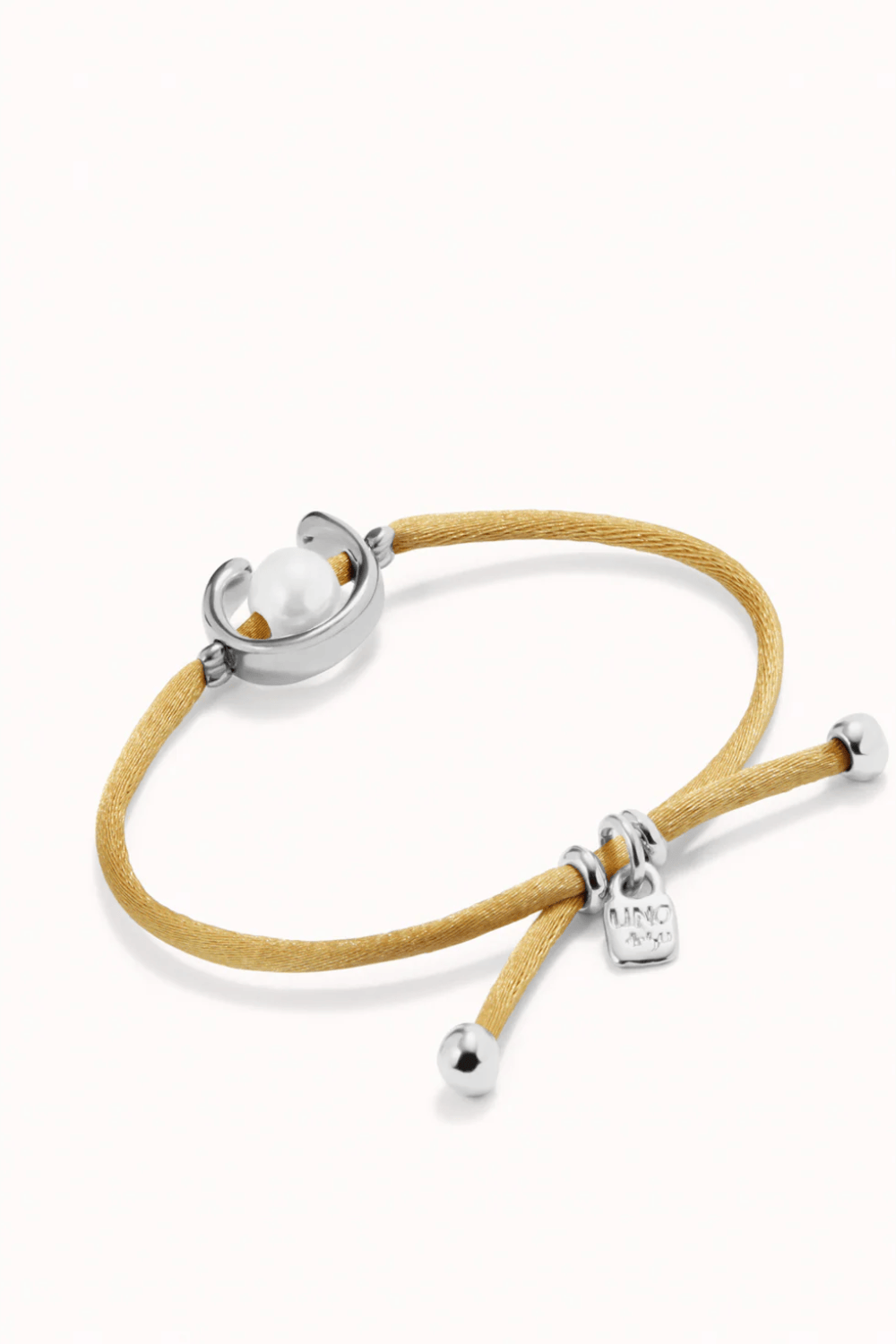 UNOde50 Bracelet Sterling silver-plated camel thread bracelet with shell pearl accessory