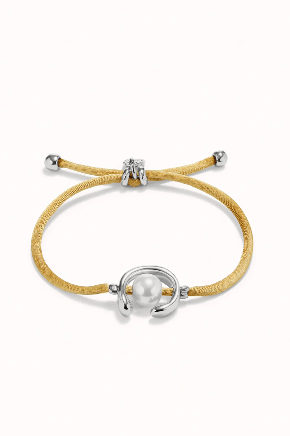 UNOde50 Bracelet Sterling silver-plated camel thread bracelet with shell pearl accessory