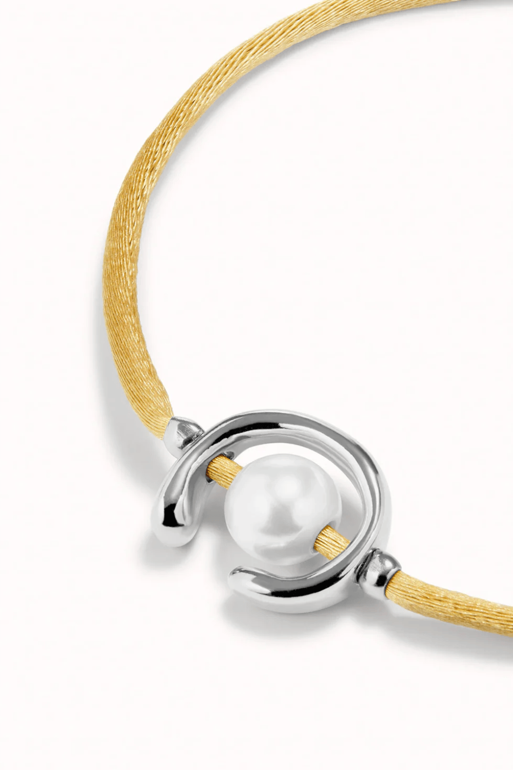 UNOde50 Bracelet Sterling silver-plated camel thread bracelet with shell pearl accessory
