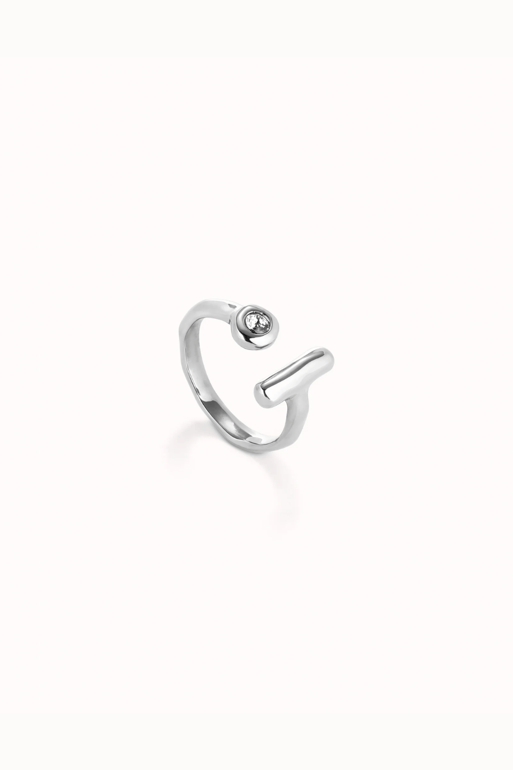 UNOde50 Ring Open ring with white topaz
