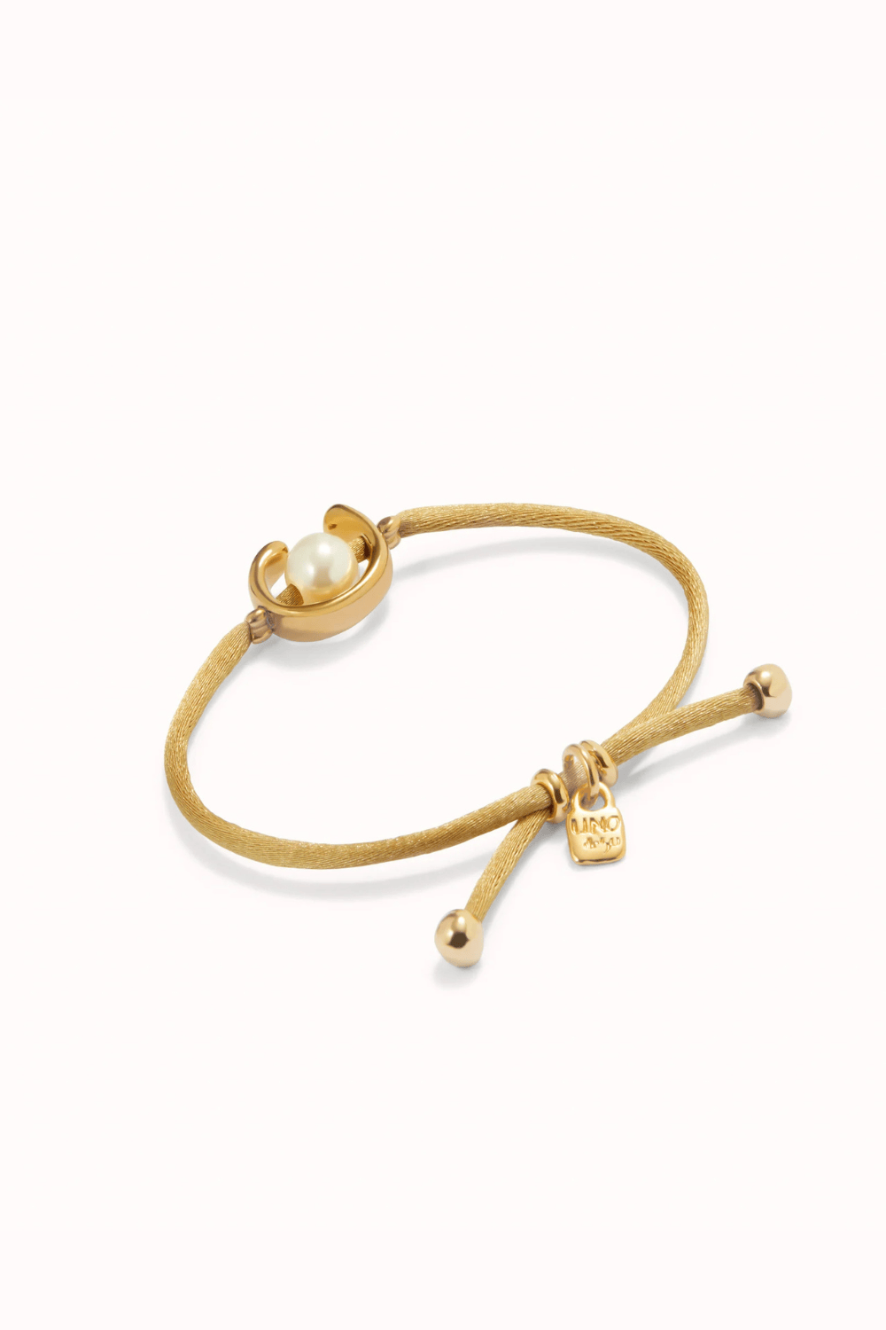 UNOde50 Bracelet Camel cord bracelet with a pearl