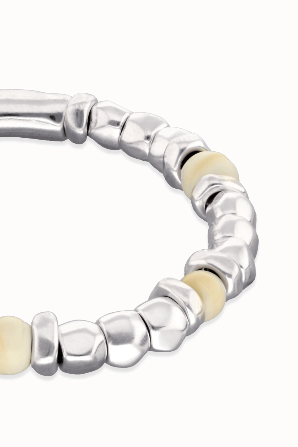 UNOde50 Bracelet Beaded bracelet with silver and black Murano glass beads