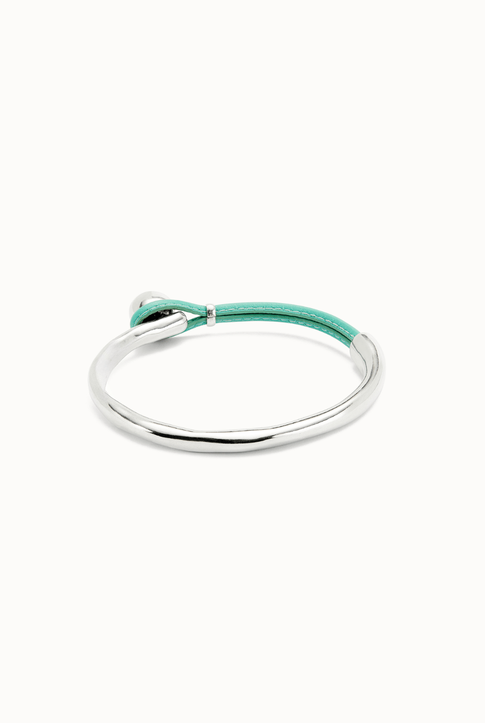 UNOde50 Bracelet Sterling silver-plated bracelet with leather