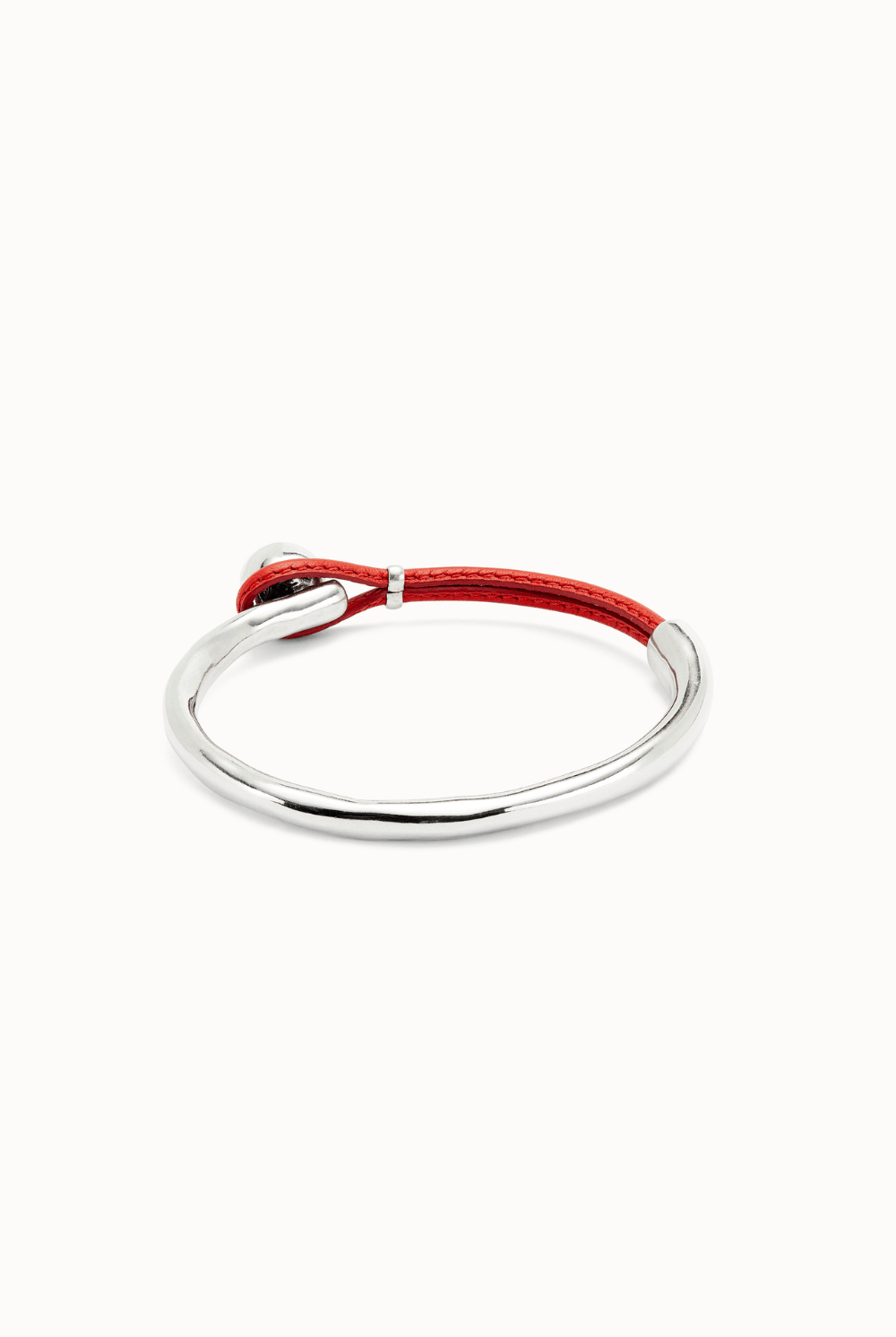 UNOde50 Bracelet Sterling silver-plated bracelet with leather
