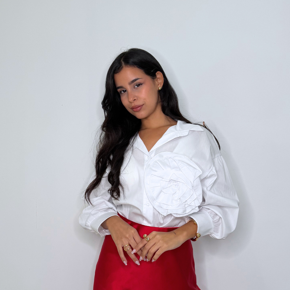 Long Sleeve Top with Flower