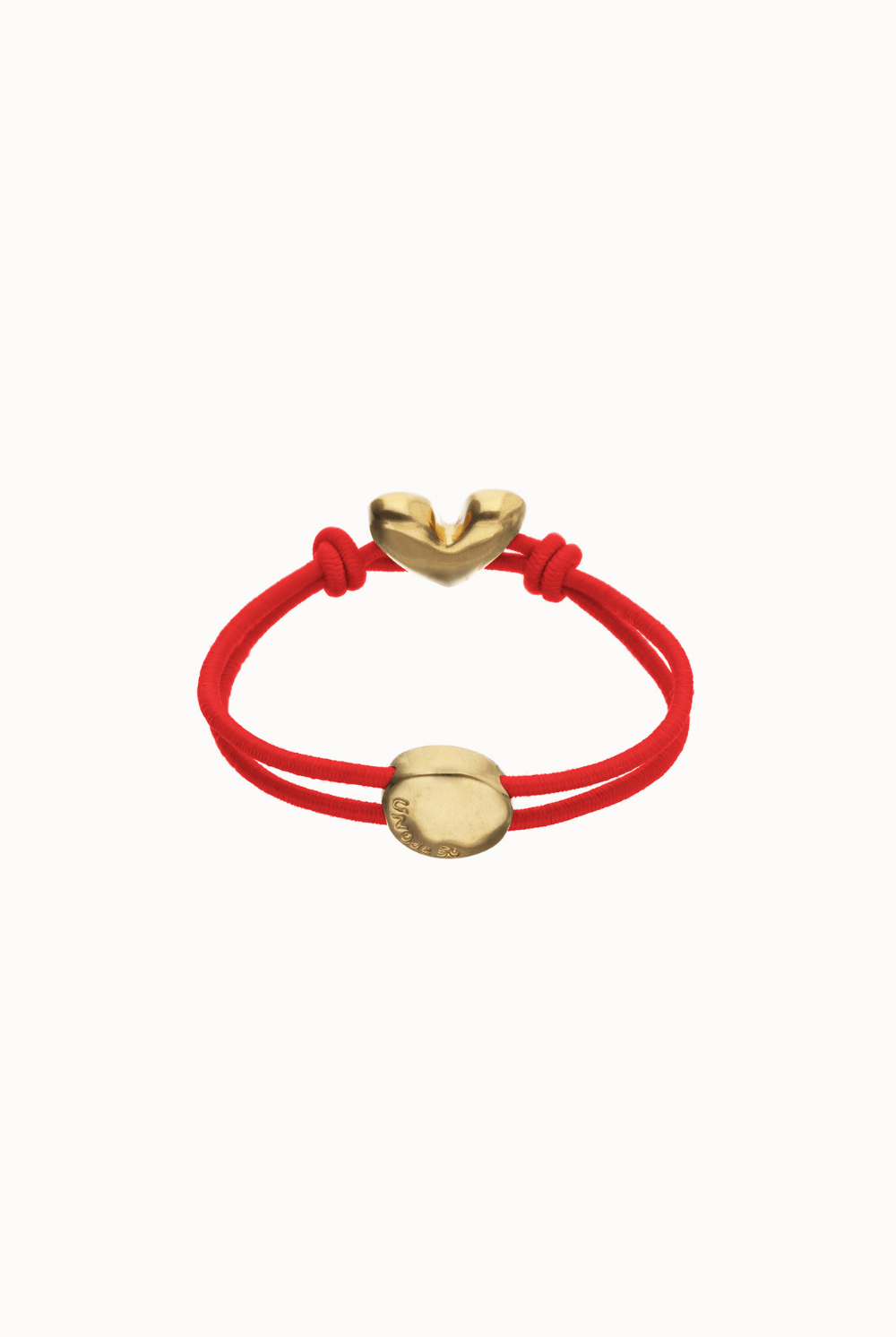 UNOde50 Bracelet Red elastic thread bracelet with heart