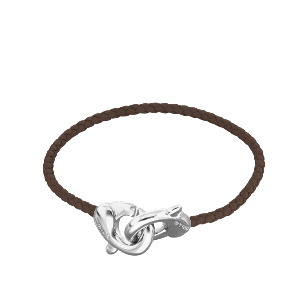 UNOde50 Bracelet Leather bracelet with interlocking carabiner