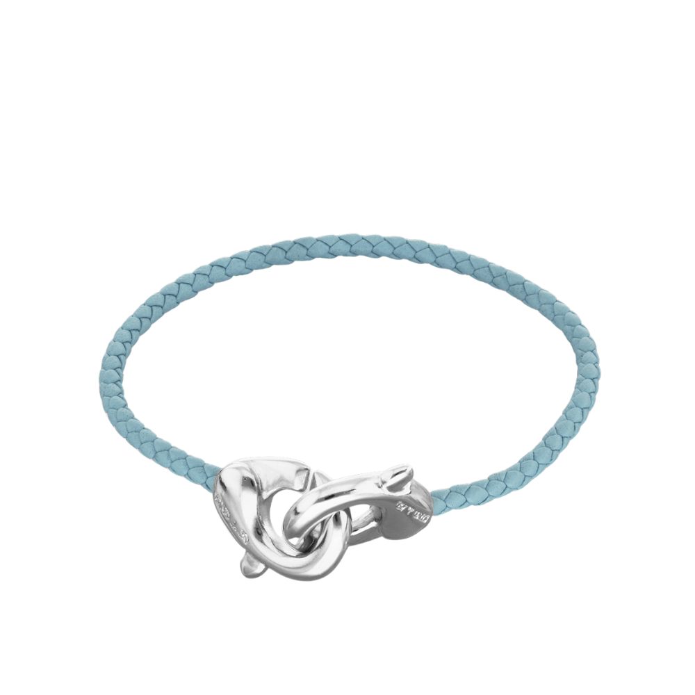 UNOde50 Bracelet Leather bracelet with interlocking carabiner
