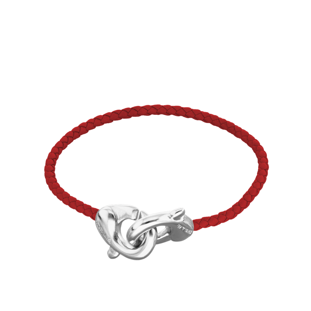 UNOde50 Bracelet Leather bracelet with interlocking carabiner