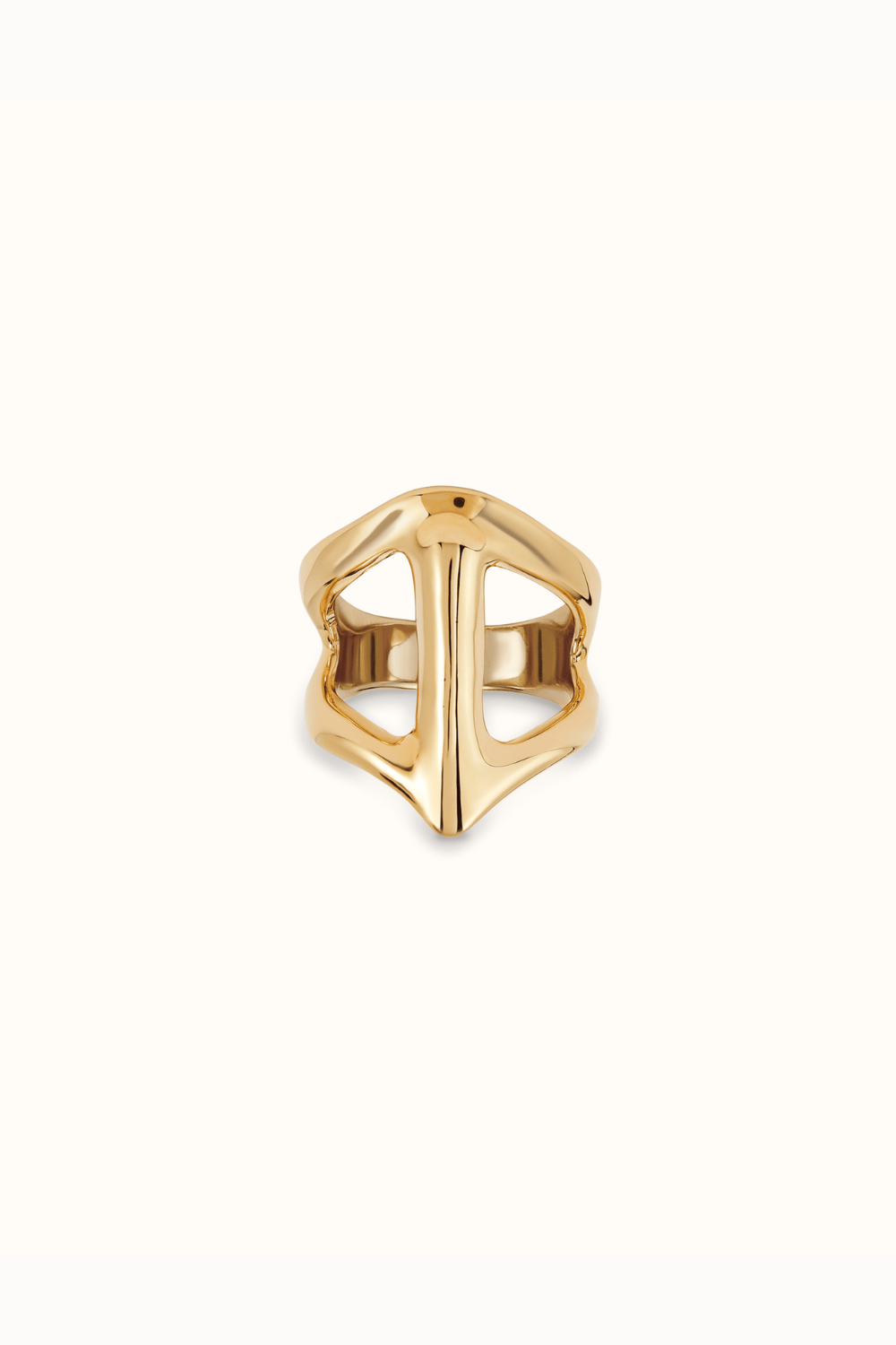 UNOde50 Ring 18K gold-plated ring with the shape of a manta ray