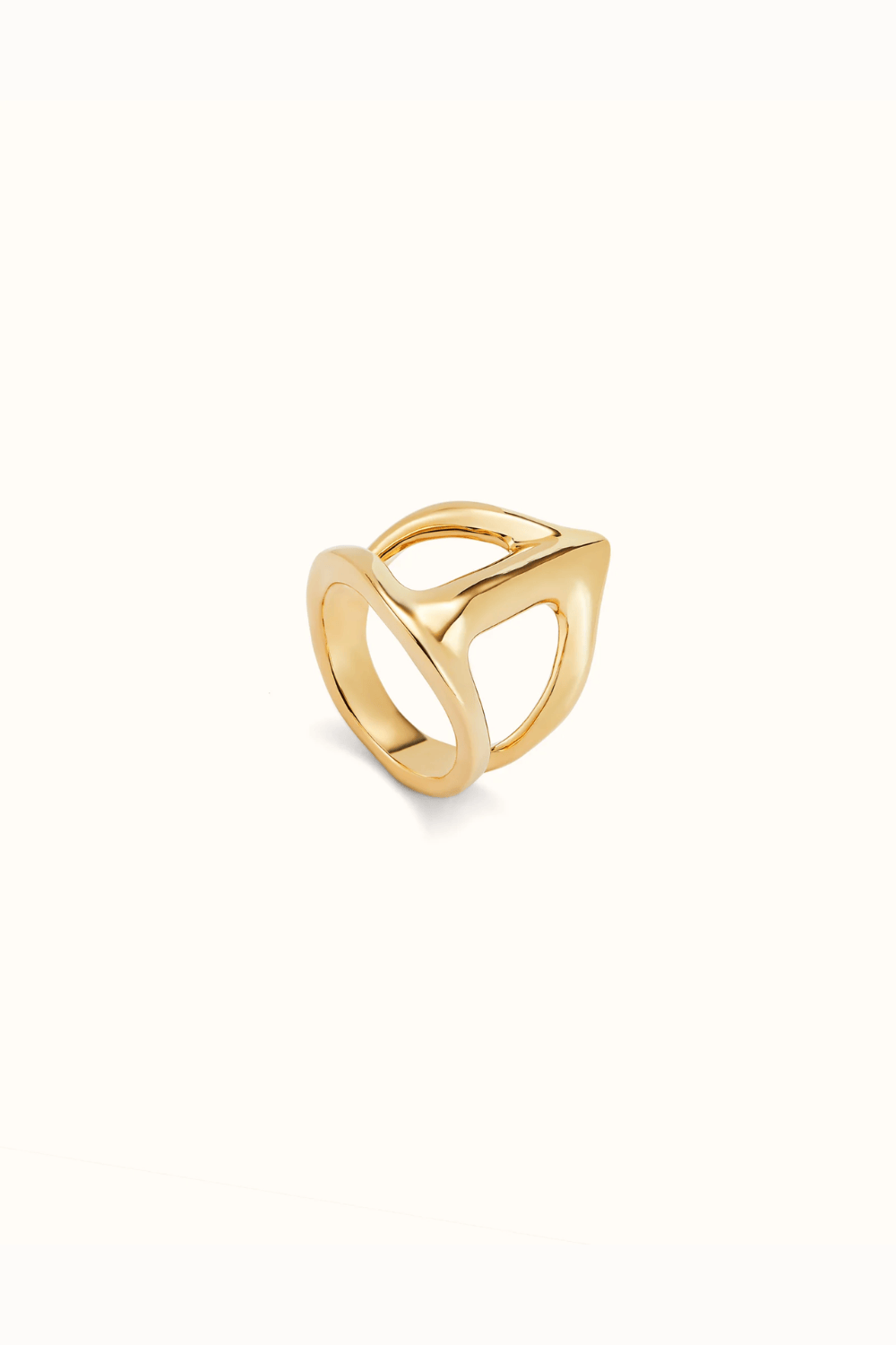 UNOde50 Ring 18K gold-plated ring with the shape of a manta ray