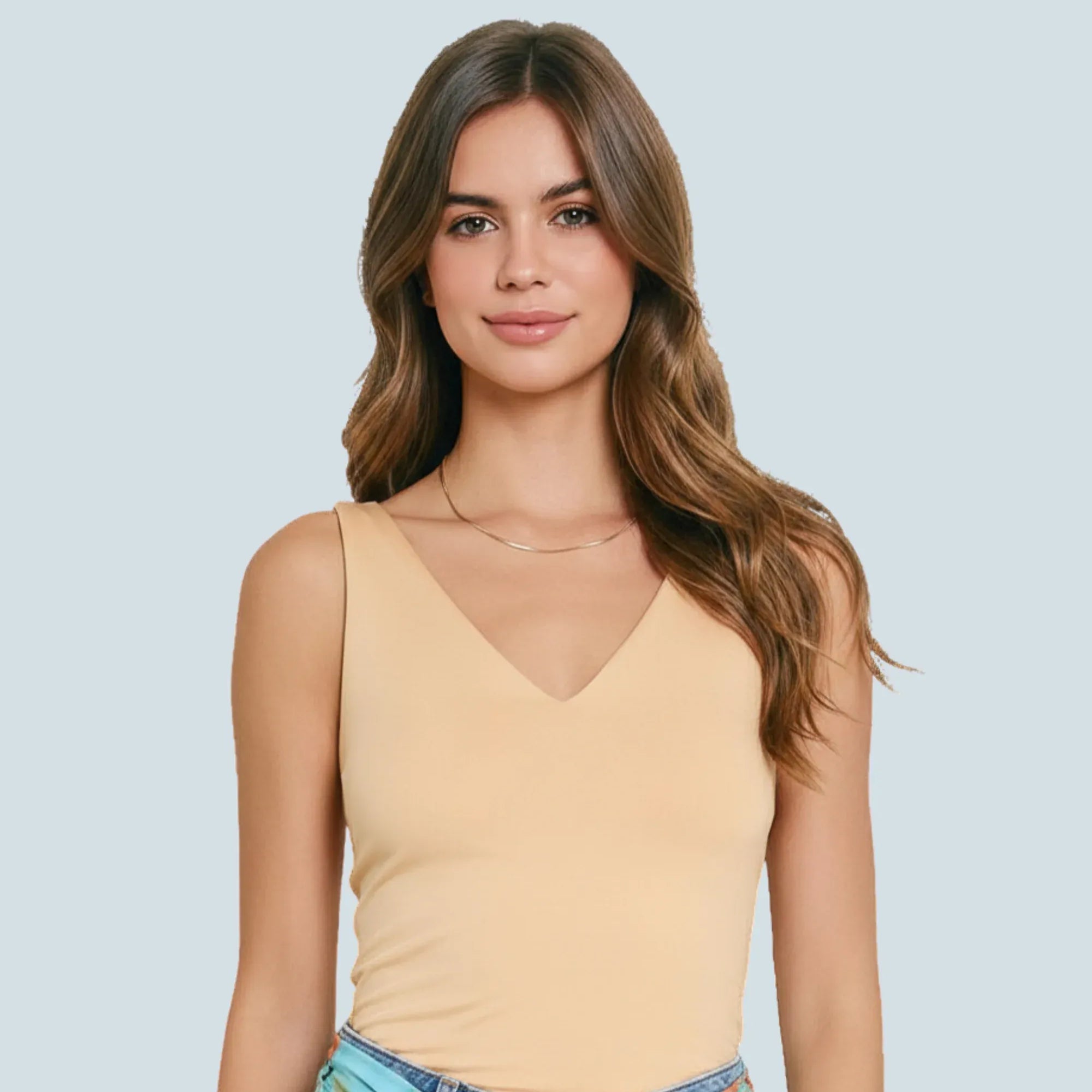 eBoutike Top V Neck Double Faced Top
