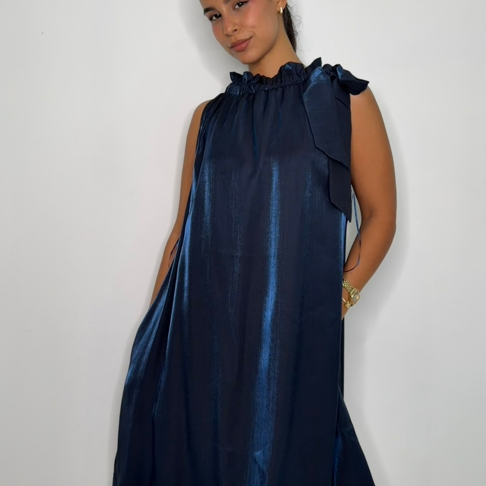 Ruffle Neck Mini Dress