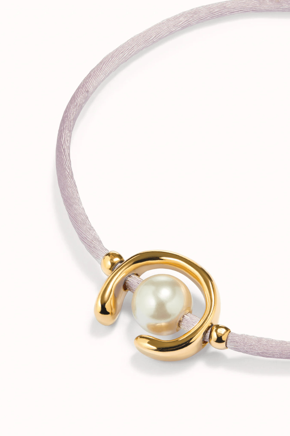 UNOde50 Bracelet Lilac cord bracelet with a pearl