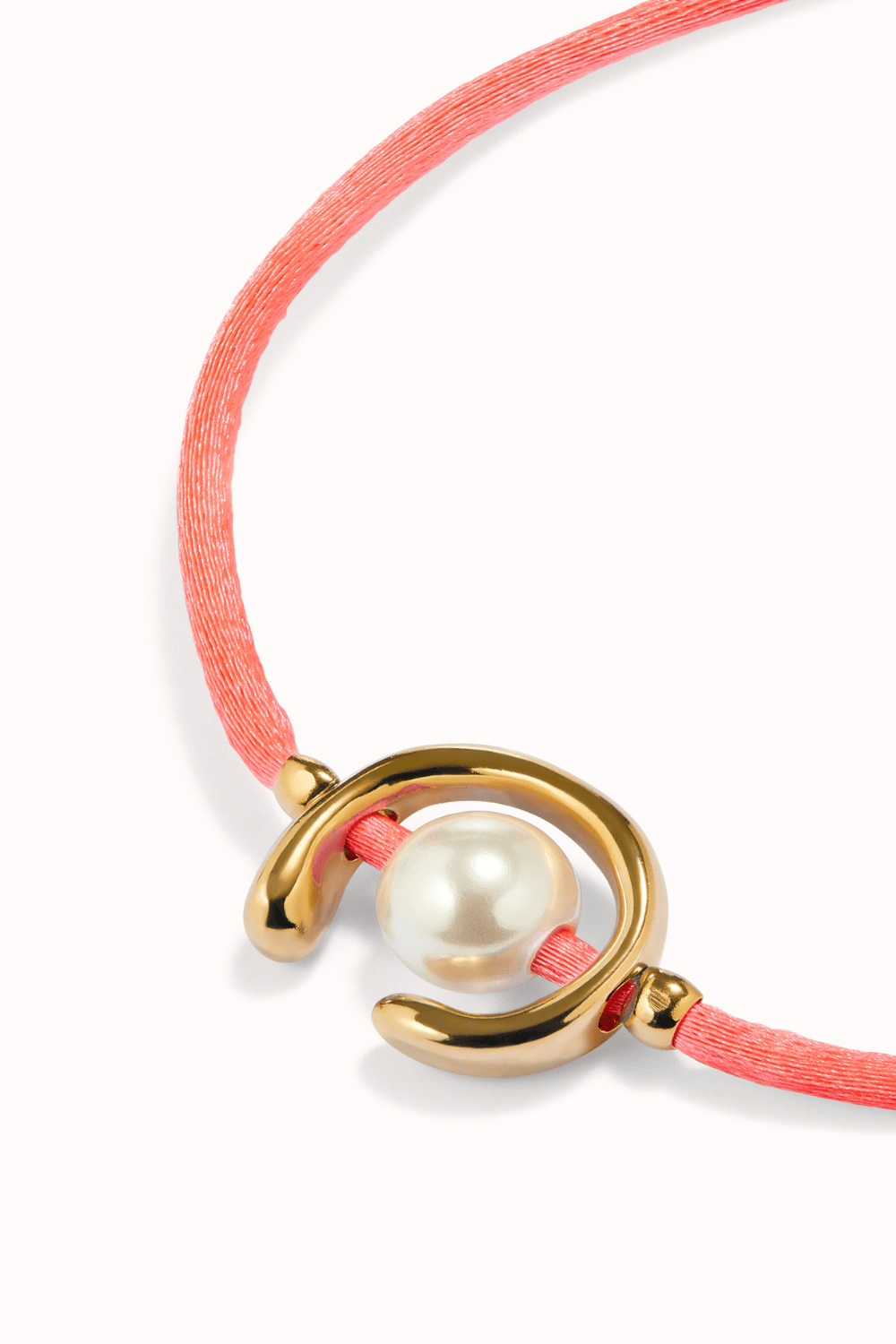 UNOde50 Bracelet Fuchsia cord bracelet with a pearl