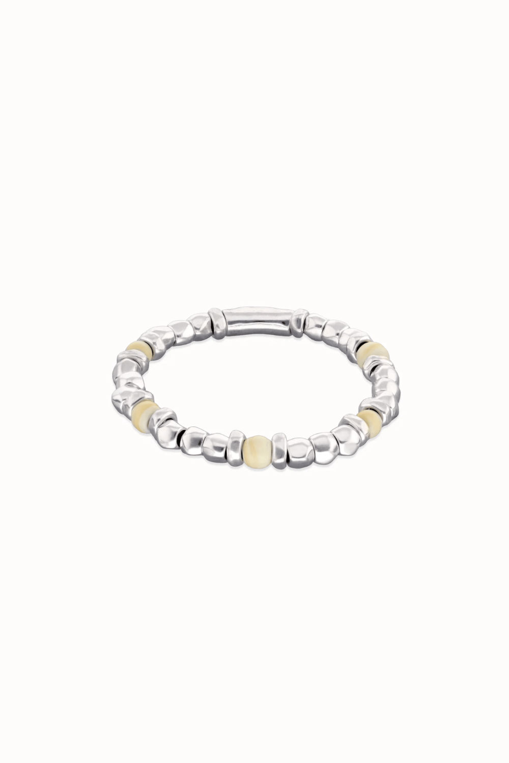 UNOde50 Bracelet Beaded bracelet with silver and black Murano glass beads