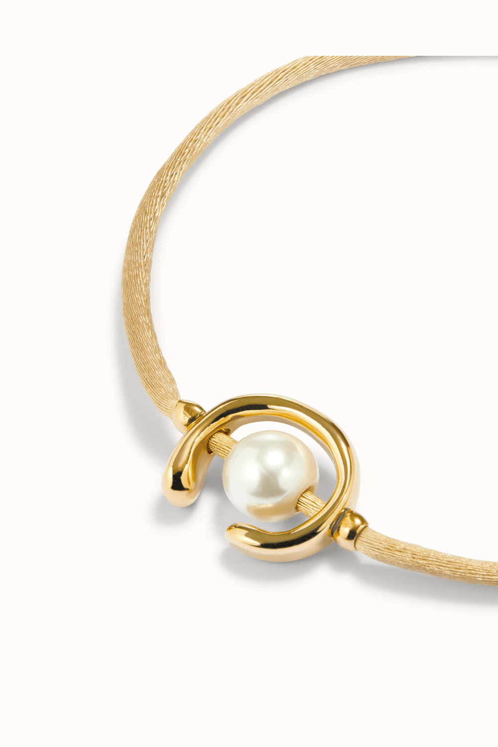 UNOde50 Bracelet Camel cord bracelet with a pearl
