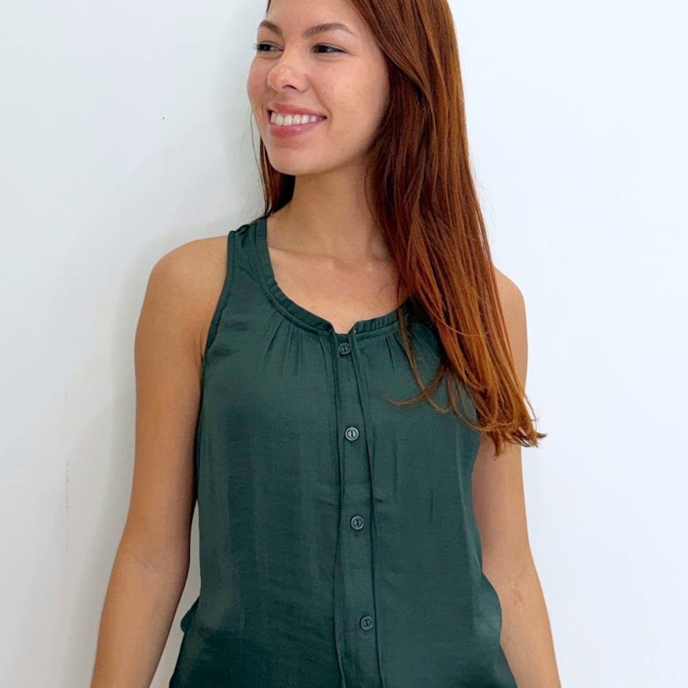 Relaxed Button-front Tank Top