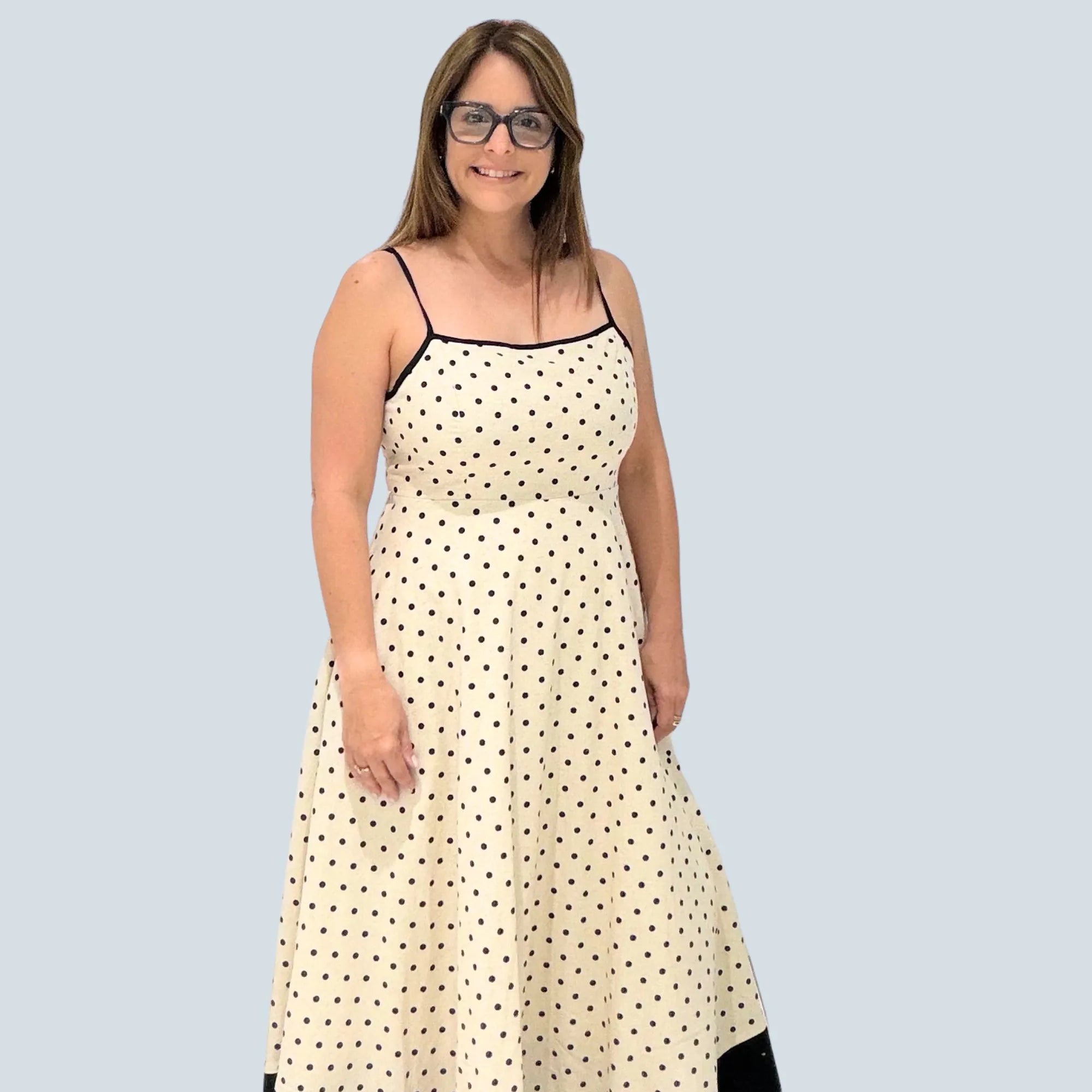eBoutike Dress Polka Dot Midi Dress