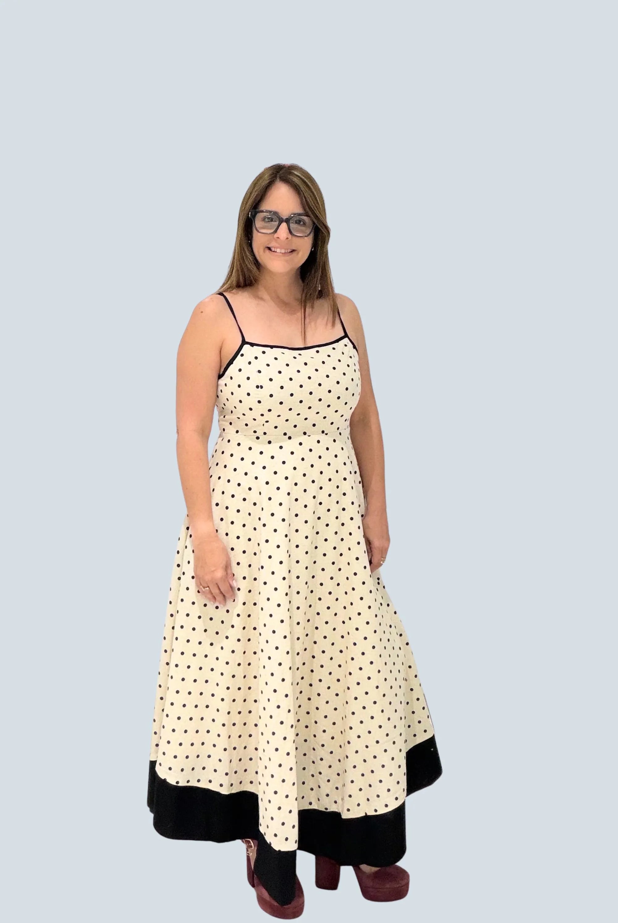 eBoutike Dress Polka Dot Midi Dress