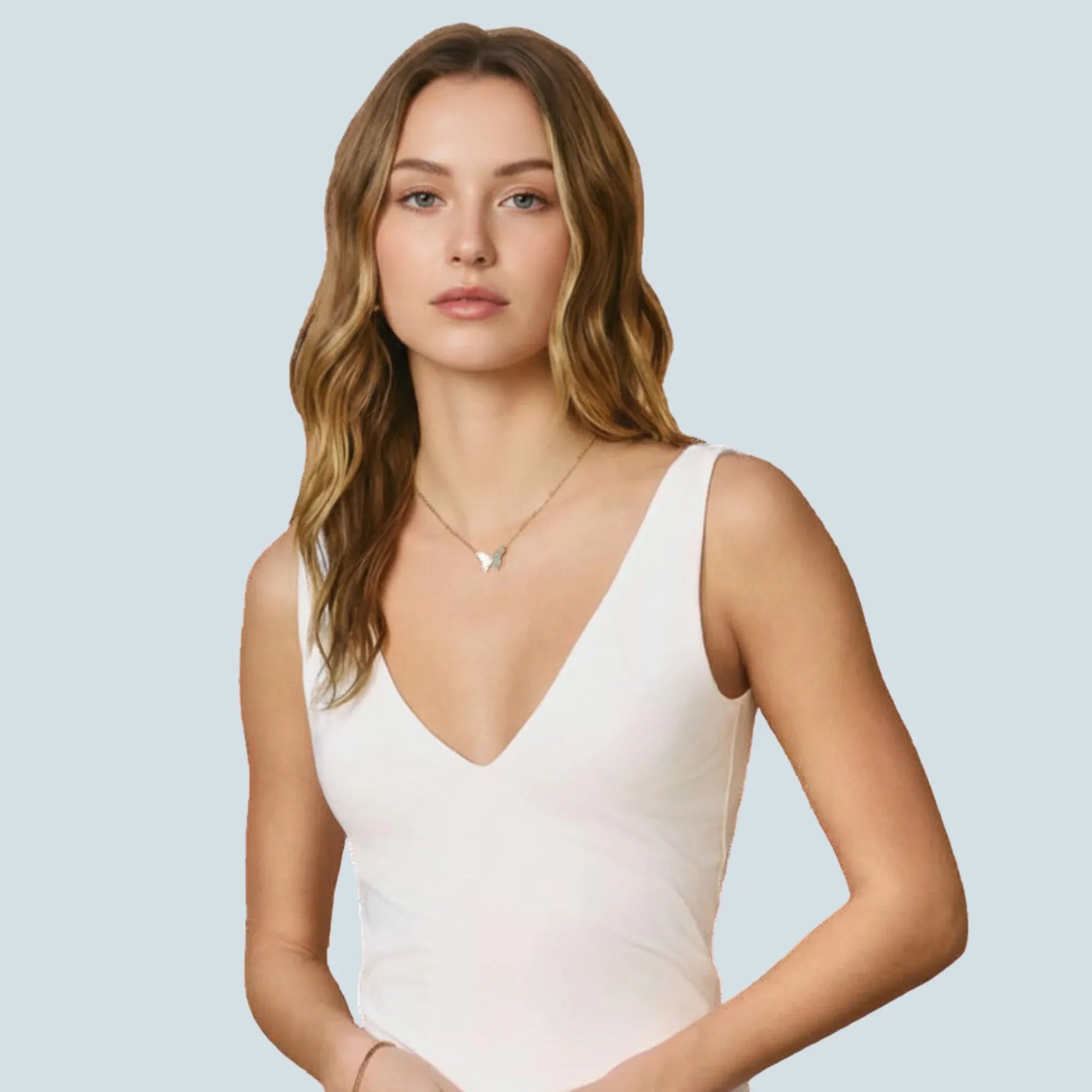 eBoutike Top V Neck Double Faced Top