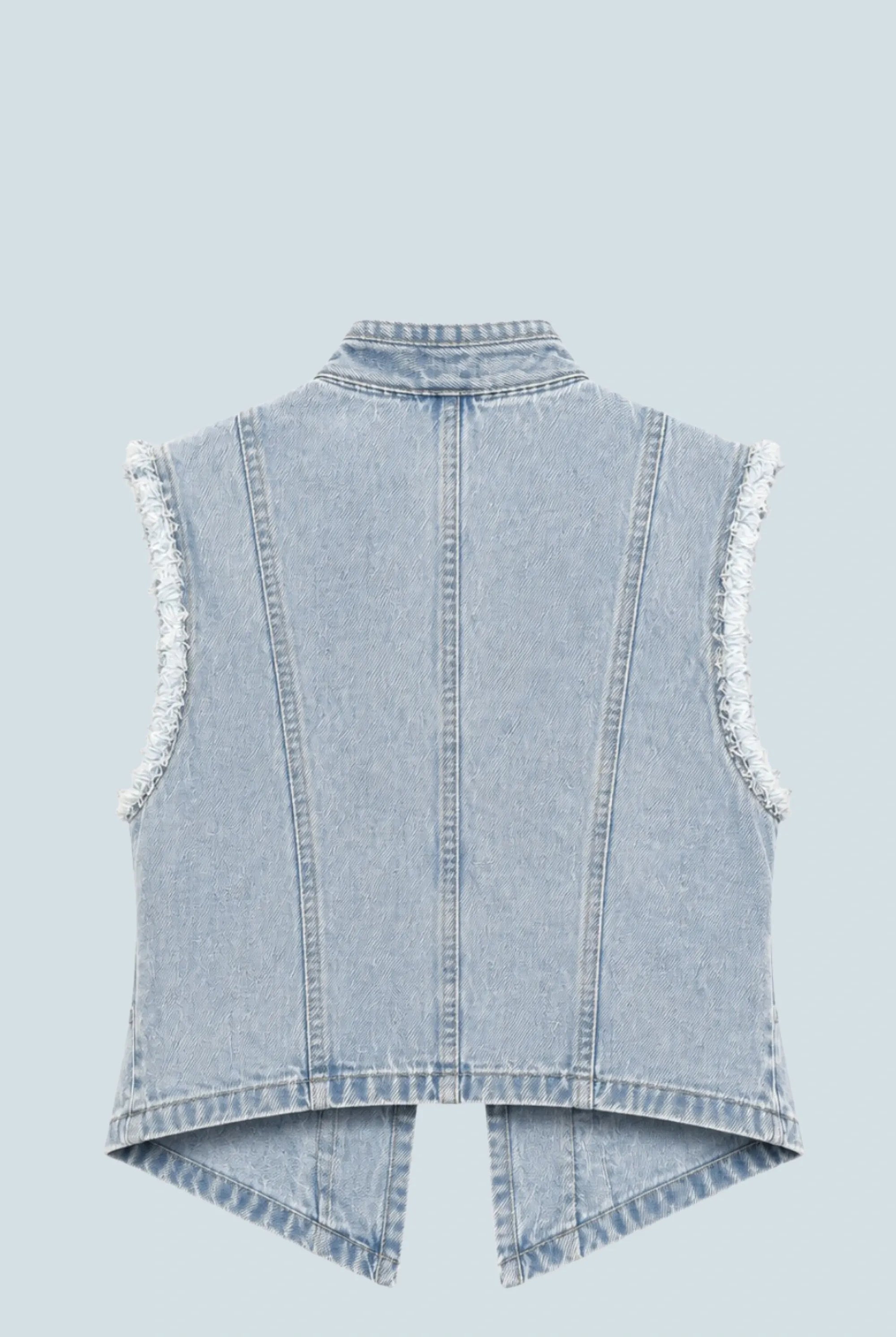 eBoutike Top Denim Napoleon Vest