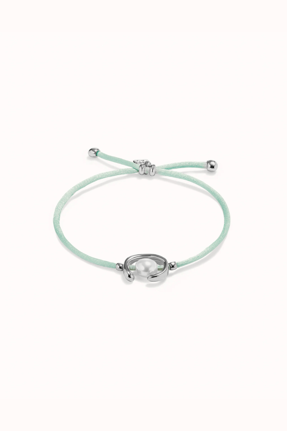 UNOde50 Bracelet Sterling silver-plated blue green thread bracelet with shell pearl accessory