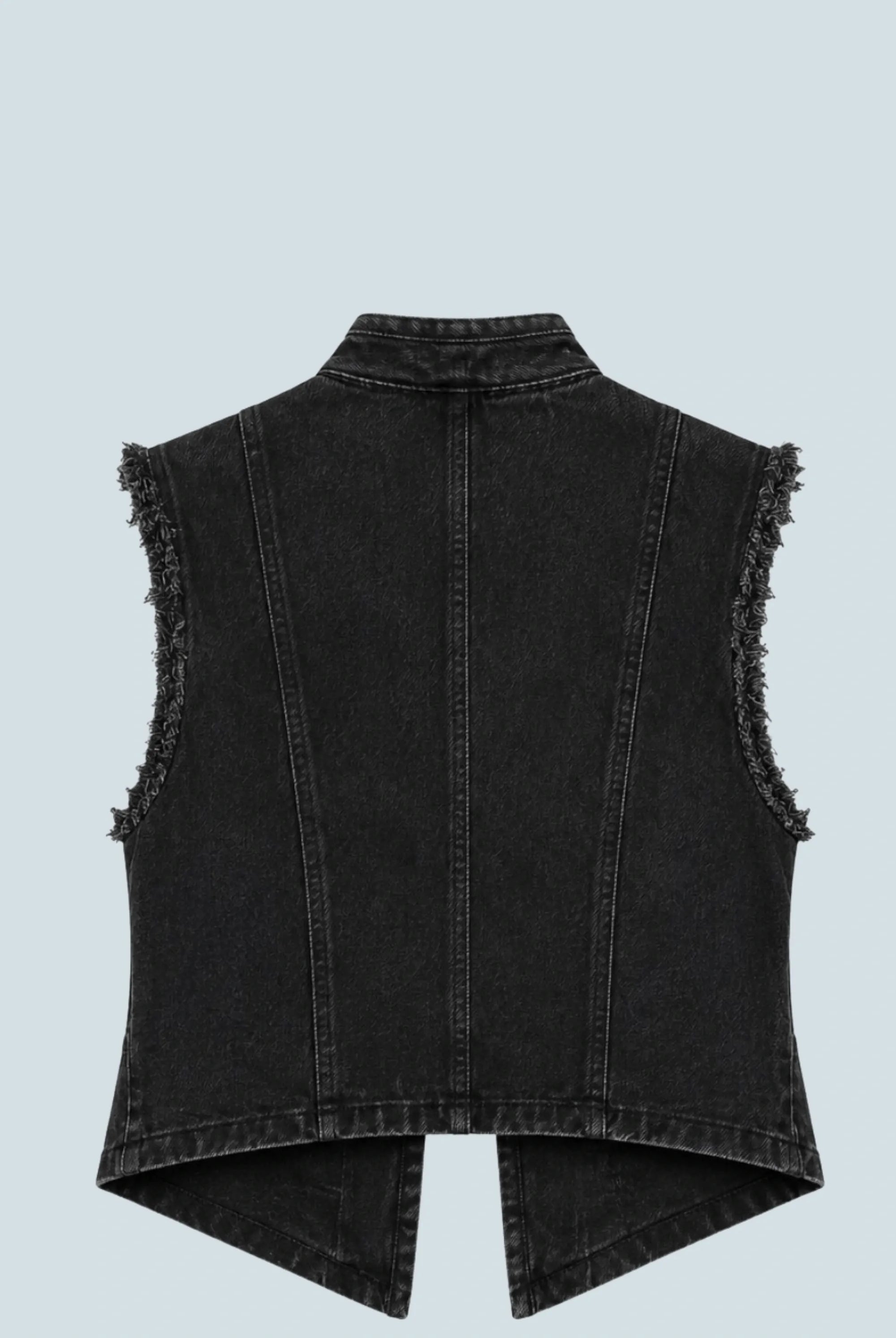 eBoutike Top Denim Napoleon Vest