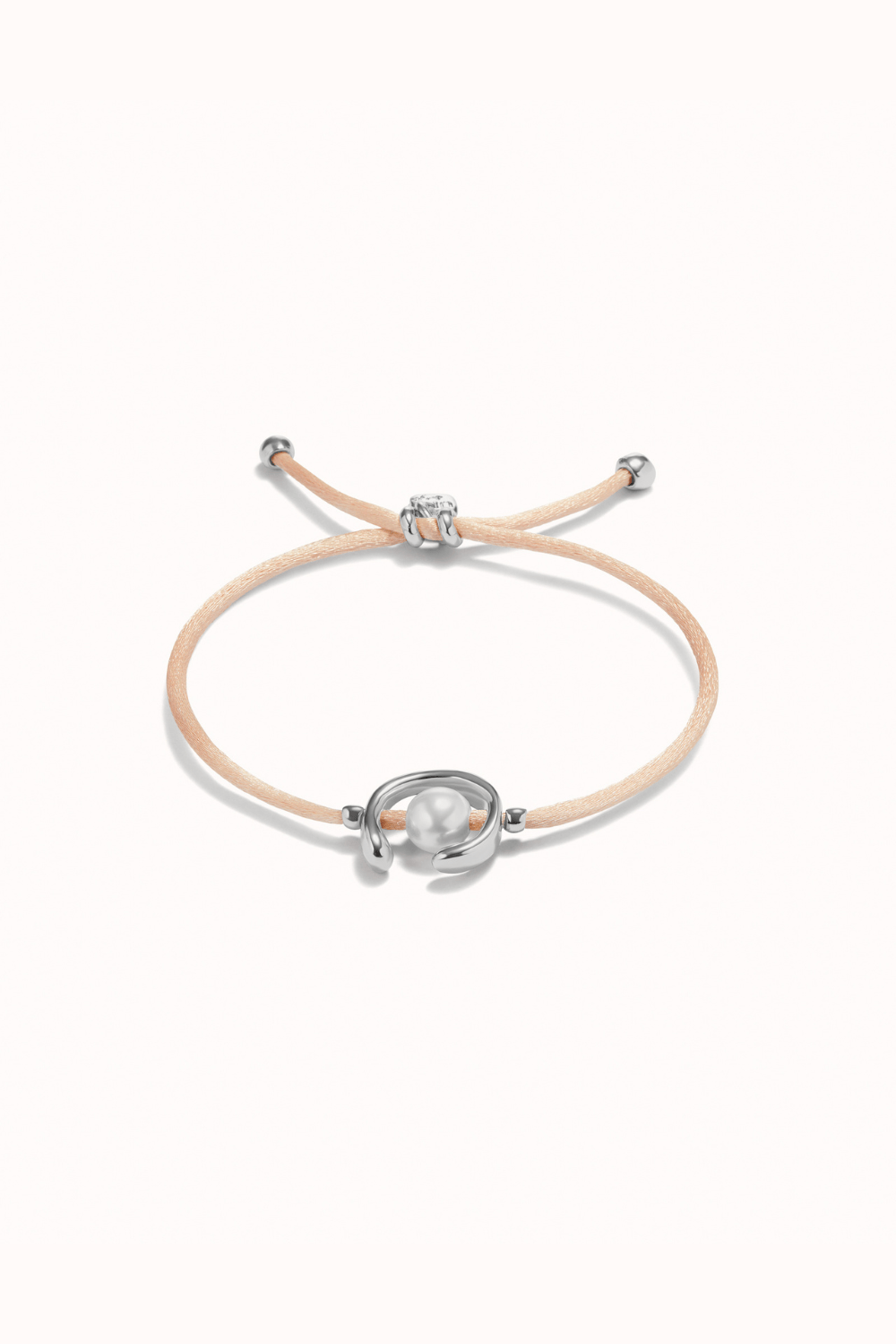 UNOde50 Bracelet Salmon cord bracelet with a pearl