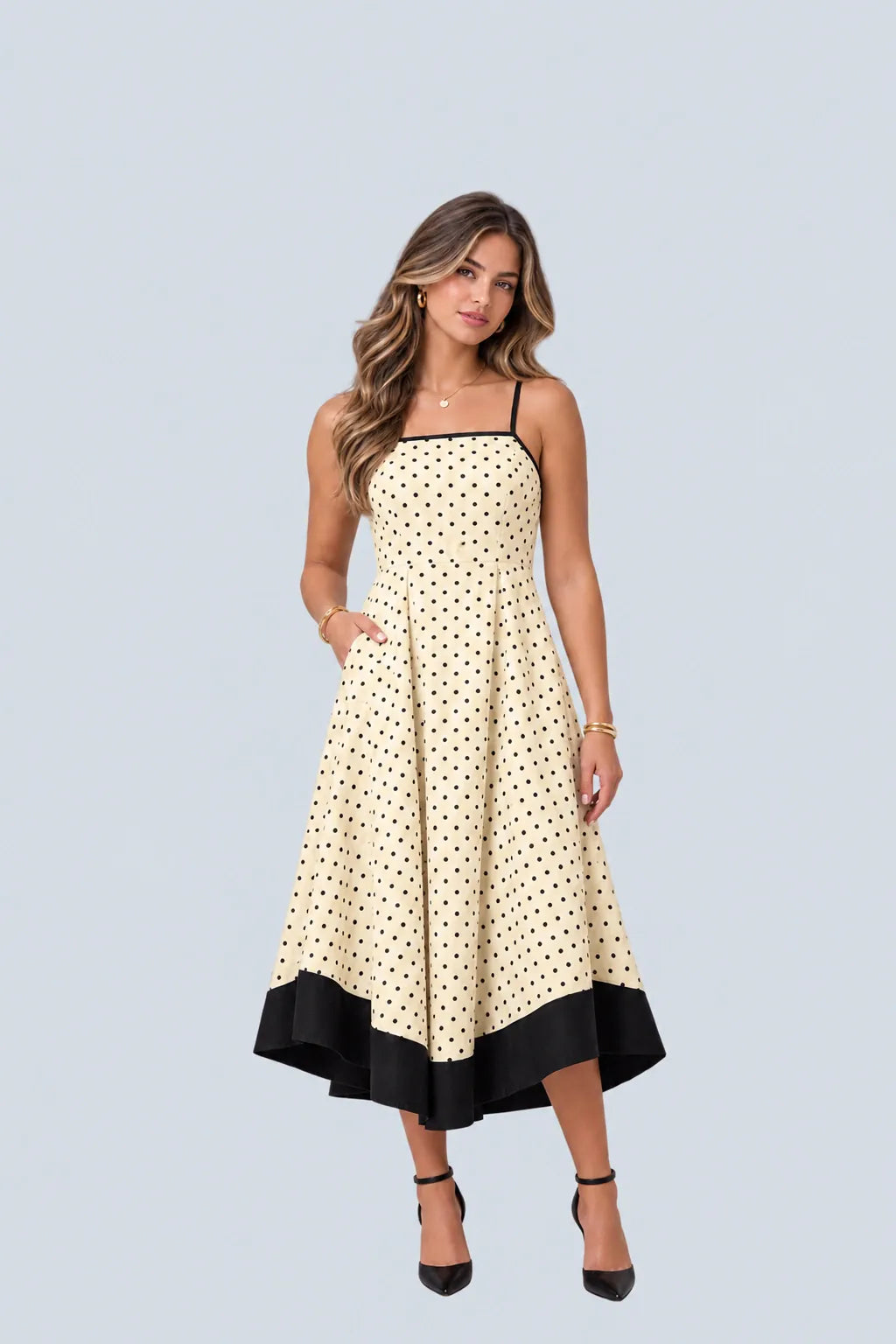 eBoutike Dress Polka Dot Midi Dress