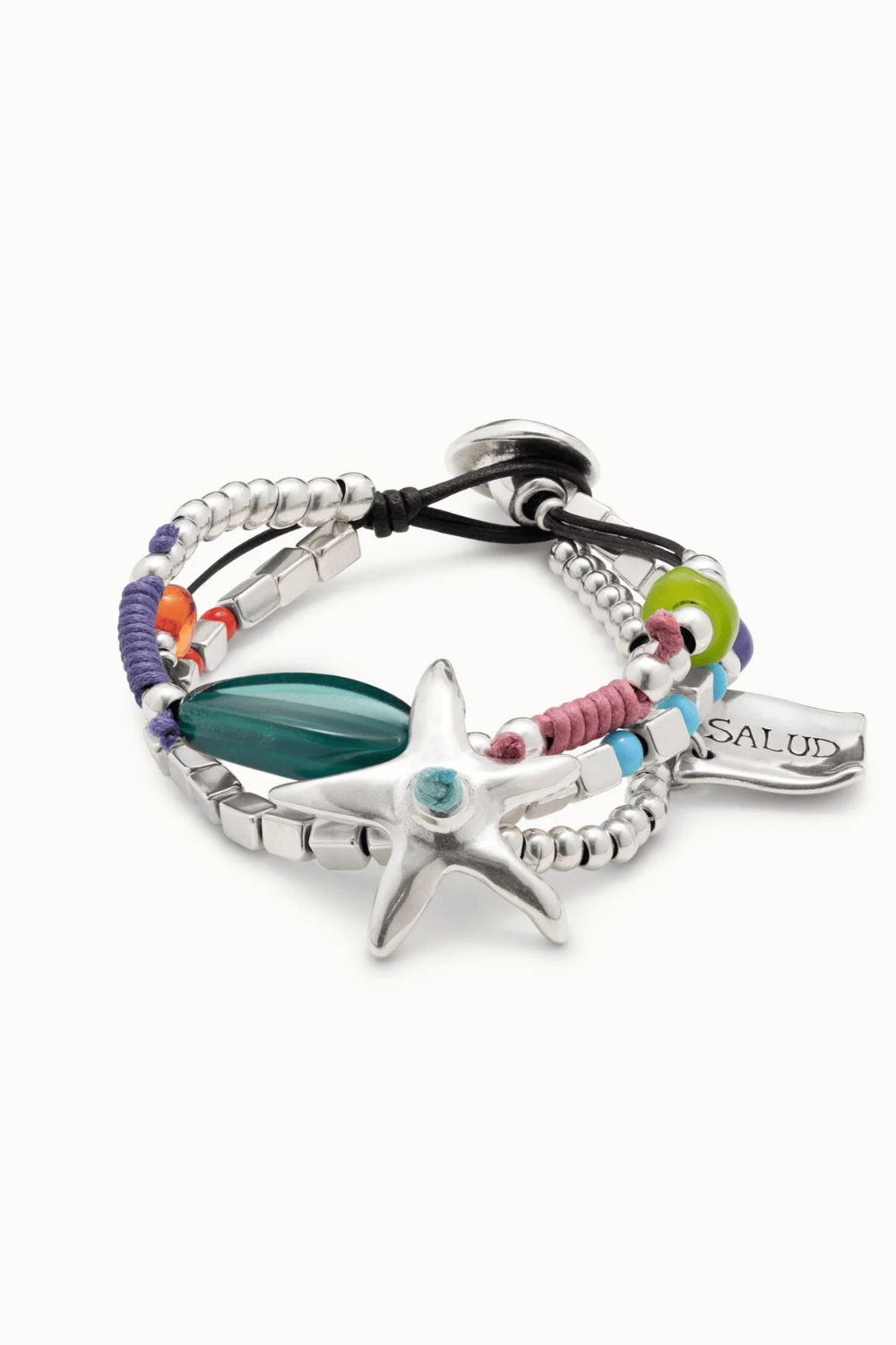 UNOde50 Bracelet Sterling silver-plated beaded bracelet with a star